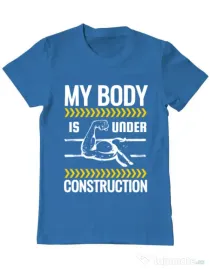 Tricou ADLER barbat Under construction Albastru azuriu