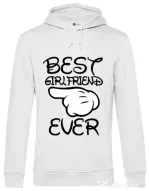 Hoodie barbat cu gluga Best girlfriend ever Alb