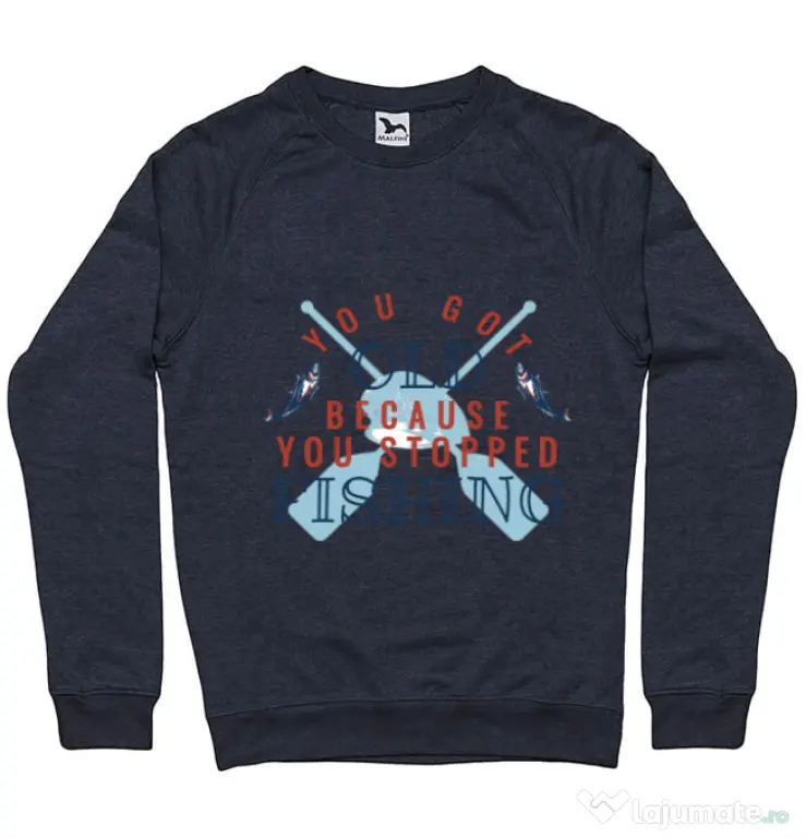 Bluza ADLER barbat You stopped fishing Denim inchis