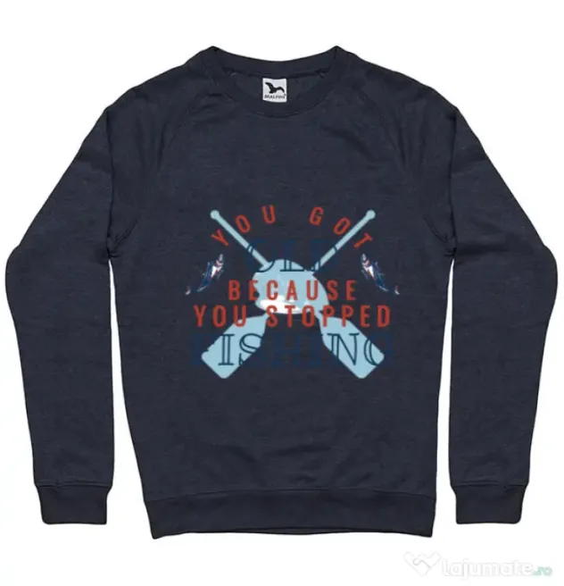 Bluza ADLER barbat You stopped fishing Denim inchis