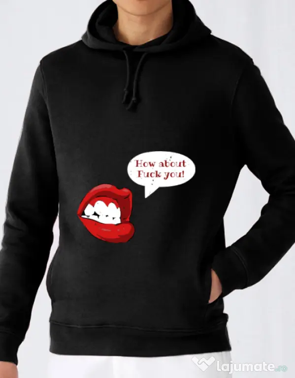 Hoodie barbat cu gluga How about Negru