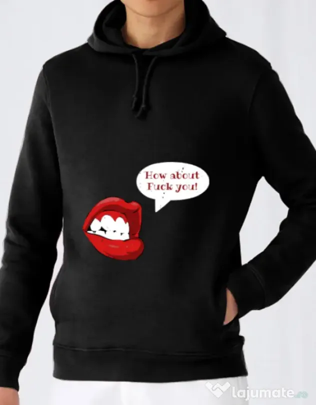 Hoodie barbat cu gluga How about Negru