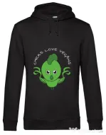 Hoodie barbat cu gluga Chicks love vegans Negru