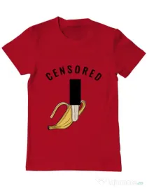 Tricou ADLER barbat Censored Rosu
