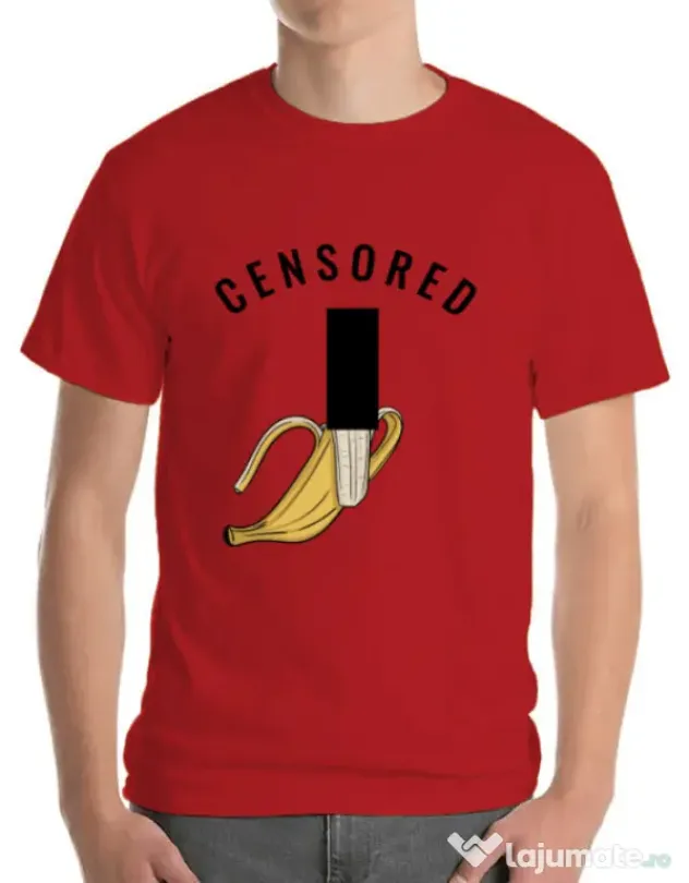 Tricou ADLER barbat Censored Rosu