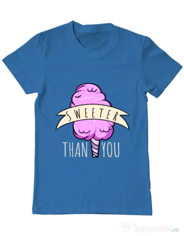 Tricou ADLER barbat Sweeter than you Albastru azuriu