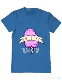 Tricou ADLER barbat Sweeter than you Albastru azuriu