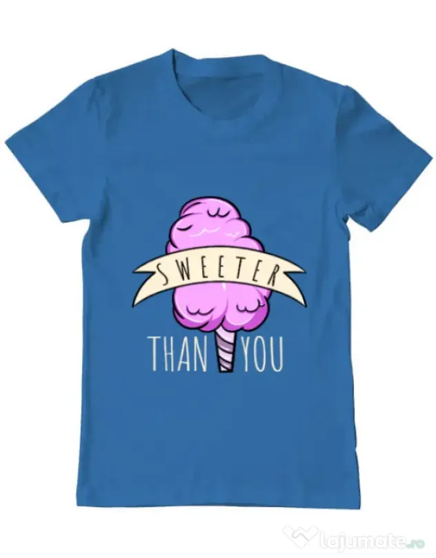 Tricou ADLER barbat Sweeter than you Albastru azuriu