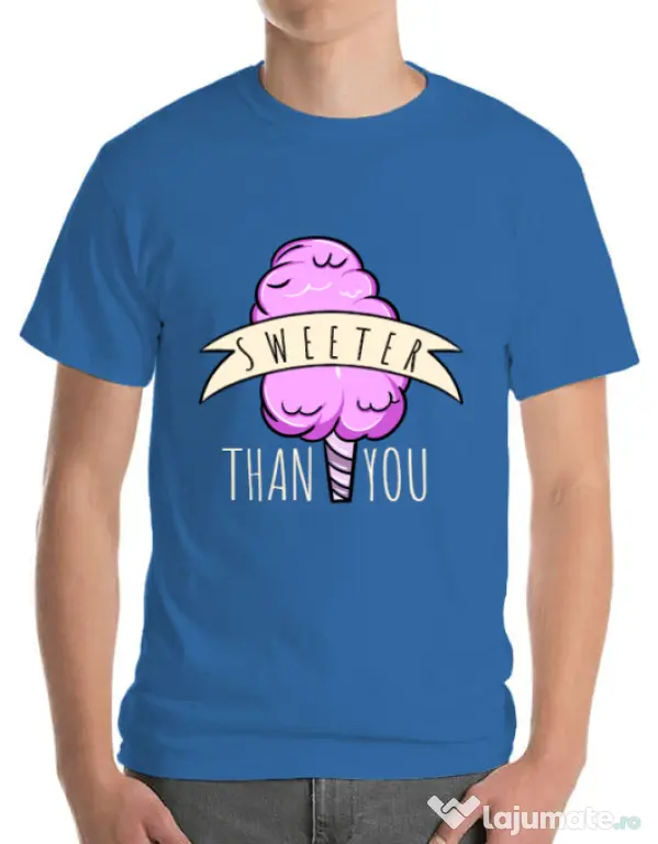 Tricou ADLER barbat Sweeter than you Albastru azuriu