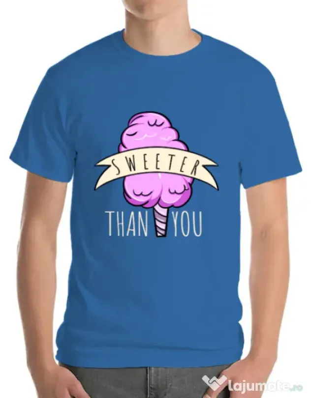 Tricou ADLER barbat Sweeter than you Albastru azuriu