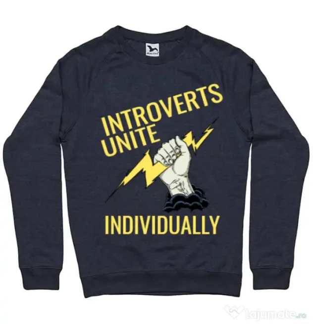 Bluza ADLER barbat Introverts unite Denim inchis