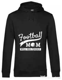 Hoodie barbat cu gluga Football mom Negru