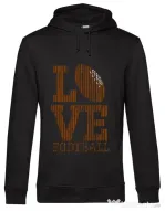 Hoodie barbat cu gluga Love football Negru
