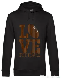 Hoodie barbat cu gluga Love football Negru