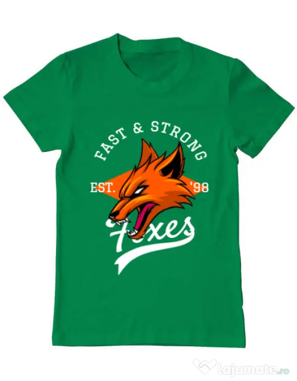 Tricou ADLER barbat Fast and strong Verde mediu