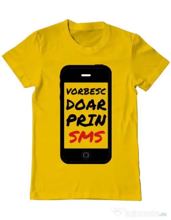 Tricou ADLER barbat Vorbesc doar prin sms Galben