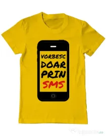 Tricou ADLER barbat Vorbesc doar prin sms Galben