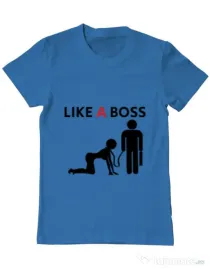 Tricou ADLER barbat Like a boss Albastru azuriu