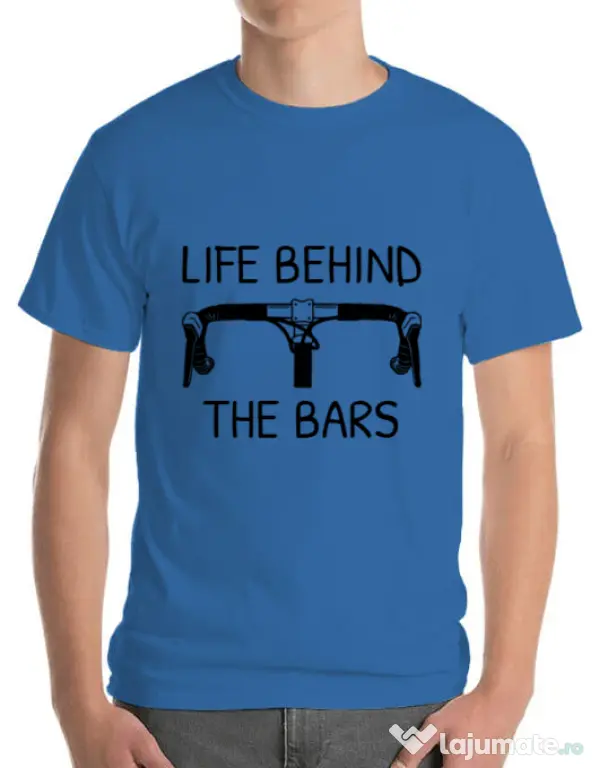 Tricou ADLER barbat Life behind the bars Albastru azuriu