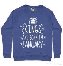 Bluza ADLER barbat Kings are born in january Albastru melanj