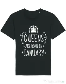Tricou STANLEY STELLA barbat Queens are born in january Negru