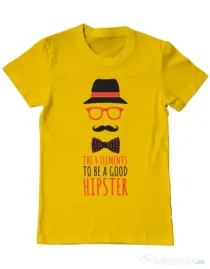 Tricou ADLER barbat Good hipster Galben