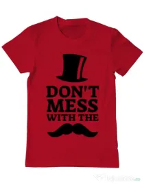 Tricou ADLER barbat Do not mess with the moustache Rosu
