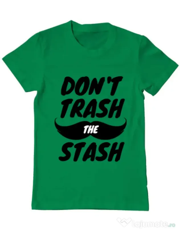 Tricou ADLER barbat Do not trash the stash Verde mediu