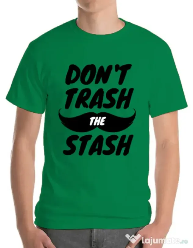 Tricou ADLER barbat Do not trash the stash Verde mediu