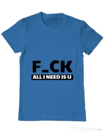 Tricou ADLER barbat All i need is U Albastru azuriu
