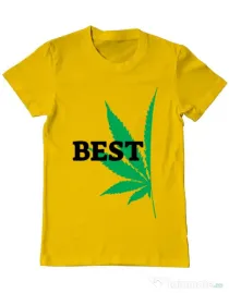 Tricou ADLER barbat Best buds 1 Galben