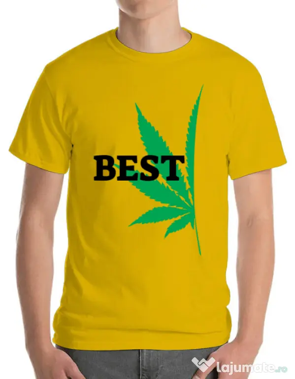 Tricou ADLER barbat Best buds 1 Galben