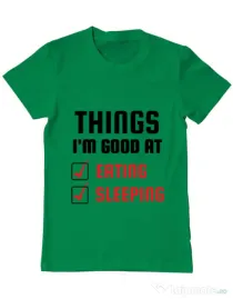 Tricou ADLER barbat Things I am good at Verde mediu