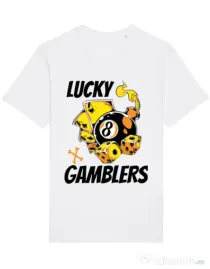 Tricou STANLEY STELLA barbat Lucky gamblers Alb