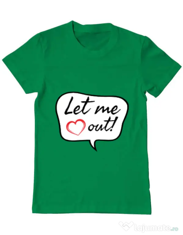 Tricou ADLER barbat Let me out Verde mediu