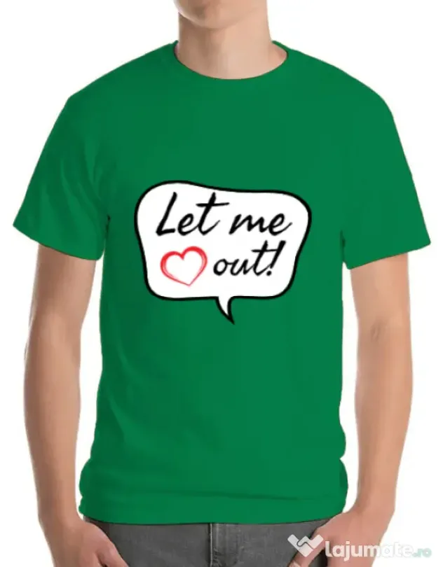 Tricou ADLER barbat Let me out Verde mediu