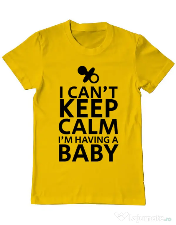 Tricou ADLER barbat I am having a baby Galben