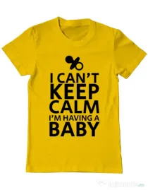 Tricou ADLER barbat I am having a baby Galben
