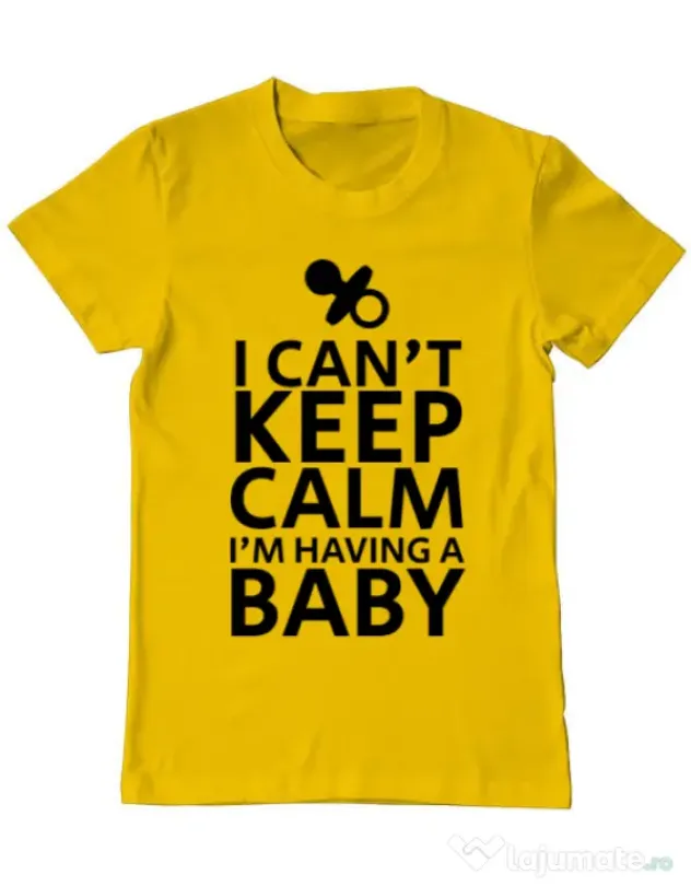 Tricou ADLER barbat I am having a baby Galben