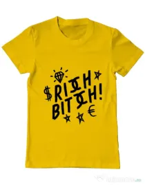 Tricou ADLER barbat Rich bitch Galben