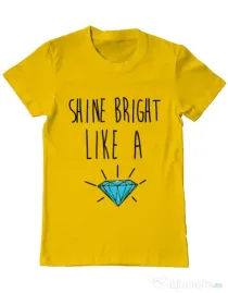 Tricou ADLER barbat Shine bright like a diamond Galben