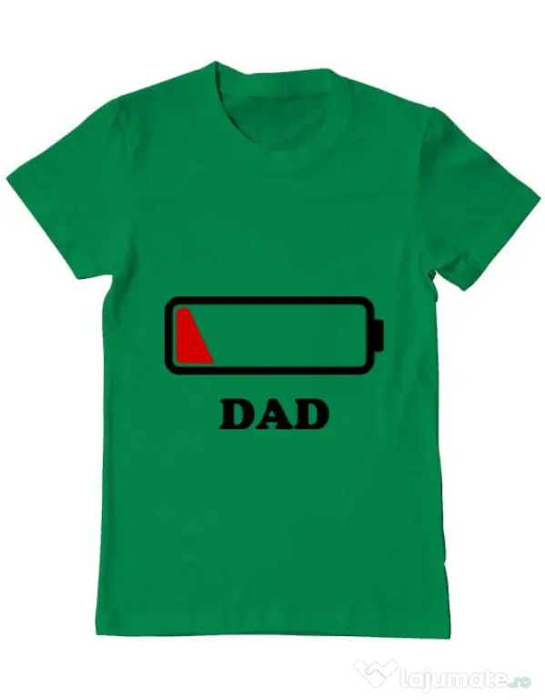 Tricou ADLER barbat Dad battery Verde mediu
