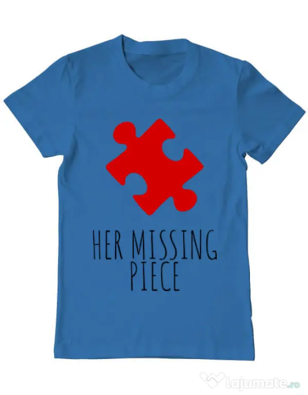 Tricou ADLER barbat Her missing piece Albastru azuriu