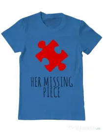 Tricou ADLER barbat Her missing piece Albastru azuriu