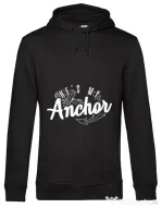 Hoodie barbat cu gluga He s my anchor Negru