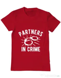 Tricou ADLER barbat Partners in crime 2 Rosu