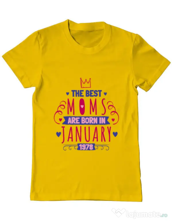 Tricou ADLER barbat The best moms January Galben