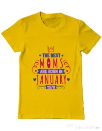 Tricou ADLER barbat The best moms January Galben