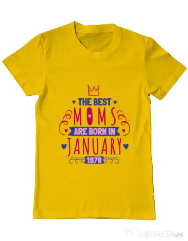 Tricou ADLER barbat The best moms January Galben