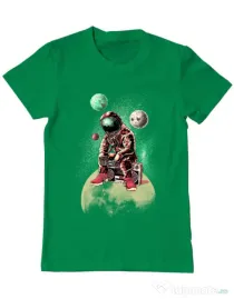 Tricou ADLER barbat Astronaut - DJ Verde mediu